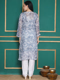 Combo Sky Blue Kota Doria Chikankari Kurti For Women and Chikankari Pant By Saahiba | 70% OFF Today