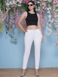 White Cotton Chikankari Pant For Women