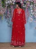 Combo Red Cotton Chikankari Kurti For Women and Chikankari Mirror Sharara By Saahiba | 70% OFF Today