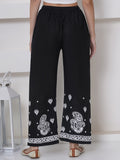 Black White Cotton Chikankari Plazzo For Women