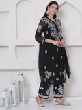 Combo Black Cotton Chikankari Kurti For Women and Chikankari Plazzo By Saahiba | 70% OFF Today