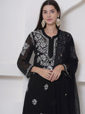 Combo Black Cotton Chikankari Kurti For Women and Chikankari Plazzo By Saahiba | 70% OFF Today