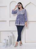 Purple Cotton Chikankari Kurti For Women