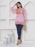 Pink Cotton Chikankari Short Top For Women By Saahiba | 70% OFF Today