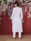 White Cotton Chikankari Kurti For Women