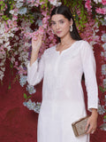 White Cotton Chikankari Kurti For Women